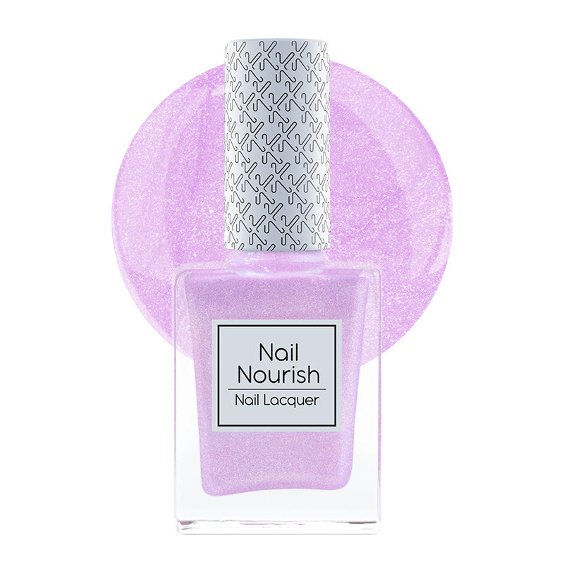 Kay Beauty Nail Nourish Glitter Pastel Nail Enamel Polish - Gazing Violet