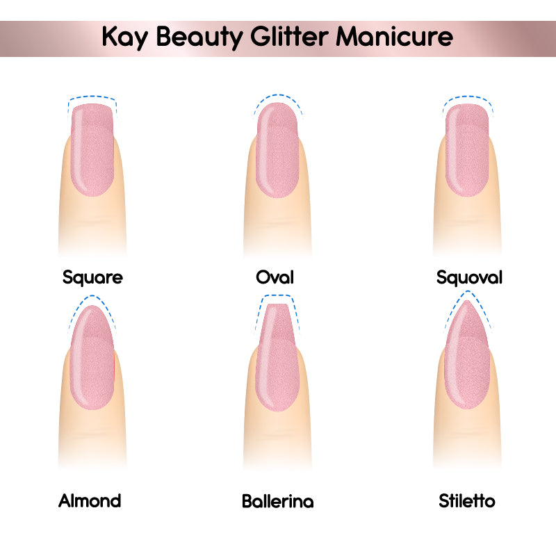 Kay Beauty Nail Nourish Glitter Pastel Nail Enamel Polish - Starry Fuchsia
